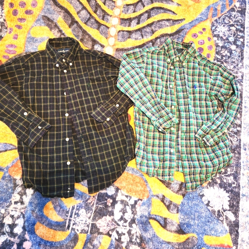 Ralph Lauren Bundle Two Button Down Dress Shirts Size 6 100% Cotton